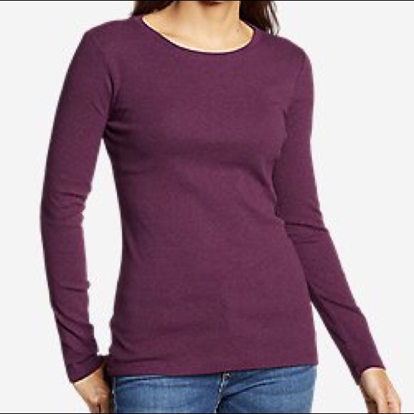 EDDIE BAUER Long Sleeve Round Hem T-Shirt Tee Top - Picture 5 of 6